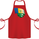 Curled Saint Vincent and Grenadines Flag Football Cotton Apron 100% Organic Red