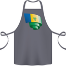 Curled Saint Vincent and Grenadines Flag Football Cotton Apron 100% Organic Steel