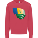Curled Saint Vincent and Grenadines Flag Football Kids Sweatshirt Jumper Heliconia