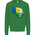 Curled Saint Vincent and Grenadines Flag Football Kids Sweatshirt Jumper Irish Green