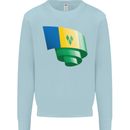 Curled Saint Vincent and Grenadines Flag Football Kids Sweatshirt Jumper Light Blue