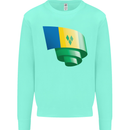 Curled Saint Vincent and Grenadines Flag Football Kids Sweatshirt Jumper Peppermint