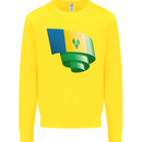 Curled Saint Vincent and Grenadines Flag Football Kids Sweatshirt Jumper Yellow