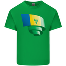 Curled Saint Vincent and Grenadines Flag Football Kids T-Shirt Childrens Irish Green