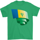Curled Saint Vincent and Grenadines Flag Football Mens T-Shirt 100% Cotton Irish Green