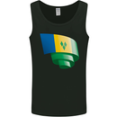 Curled Saint Vincent and Grenadines Flag Football Mens Vest Tank Top Black