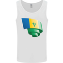 Curled Saint Vincent and Grenadines Flag Football Mens Vest Tank Top White