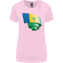 Curled Saint Vincent and Grenadines Flag Football Womens Wider Cut T-Shirt Light Pink