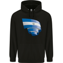 Curled Salvador Flag Salvadoran Day Football Childrens Kids Hoodie Black