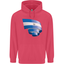Curled Salvador Flag Salvadoran Day Football Childrens Kids Hoodie Heliconia
