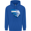 Curled Salvador Flag Salvadoran Day Football Childrens Kids Hoodie Royal Blue
