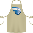 Curled Salvador Flag Salvadoran Day Football Cotton Apron 100% Organic Khaki