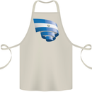 Curled Salvador Flag Salvadoran Day Football Cotton Apron 100% Organic Natural