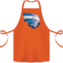 Curled Salvador Flag Salvadoran Day Football Cotton Apron 100% Organic Orange
