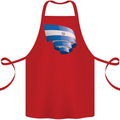 Curled Salvador Flag Salvadoran Day Football Cotton Apron 100% Organic Red