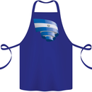 Curled Salvador Flag Salvadoran Day Football Cotton Apron 100% Organic Royal Blue