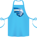 Curled Salvador Flag Salvadoran Day Football Cotton Apron 100% Organic Turquoise