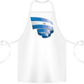 Curled Salvador Flag Salvadoran Day Football Cotton Apron 100% Organic White