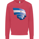 Curled Salvador Flag Salvadoran Day Football Kids Sweatshirt Jumper Heliconia