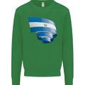 Curled Salvador Flag Salvadoran Day Football Kids Sweatshirt Jumper Irish Green