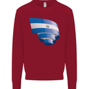 Curled Salvador Flag Salvadoran Day Football Kids Sweatshirt Jumper Red