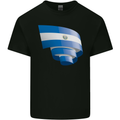 Curled Salvador Flag Salvadoran Day Football Kids T-Shirt Childrens Black