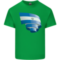 Curled Salvador Flag Salvadoran Day Football Kids T-Shirt Childrens Irish Green
