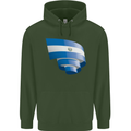 Curled Salvador Flag Salvadoran Day Football Mens 80% Cotton Hoodie Forest Green