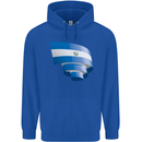 Curled Salvador Flag Salvadoran Day Football Mens 80% Cotton Hoodie Royal Blue