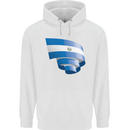 Curled Salvador Flag Salvadoran Day Football Mens 80% Cotton Hoodie White