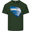 Curled Salvador Flag Salvadoran Day Football Mens Cotton T-Shirt Tee Top Forest Green