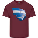 Curled Salvador Flag Salvadoran Day Football Mens Cotton T-Shirt Tee Top Maroon