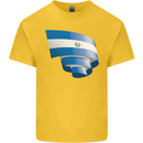 Curled Salvador Flag Salvadoran Day Football Mens Cotton T-Shirt Tee Top Yellow