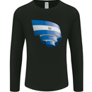 Curled Salvador Flag Salvadoran Day Football Mens Long Sleeve T-Shirt Black