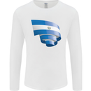 Curled Salvador Flag Salvadoran Day Football Mens Long Sleeve T-Shirt White
