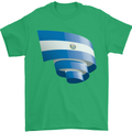Curled Salvador Flag Salvadoran Day Football Mens T-Shirt 100% Cotton Irish Green