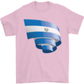Curled Salvador Flag Salvadoran Day Football Mens T-Shirt 100% Cotton Light Pink