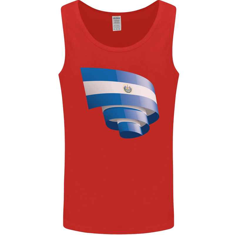 Curled Salvador Flag Salvadoran Day Football Mens Vest Tank Top Red