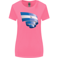 Curled Salvador Flag Salvadoran Day Football Womens Wider Cut T-Shirt Azalea