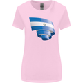 Curled Salvador Flag Salvadoran Day Football Womens Wider Cut T-Shirt Light Pink