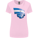 Curled Salvador Flag Salvadoran Day Football Womens Wider Cut T-Shirt Light Pink