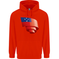 Curled Samoa Flag Samoan Day Football Childrens Kids Hoodie Bright Red