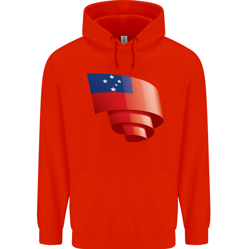 Curled Samoa Flag Samoan Day Football Childrens Kids Hoodie Bright Red