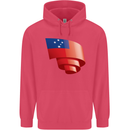 Curled Samoa Flag Samoan Day Football Childrens Kids Hoodie Heliconia