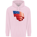 Curled Samoa Flag Samoan Day Football Childrens Kids Hoodie Light Pink