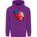 Curled Samoa Flag Samoan Day Football Childrens Kids Hoodie Purple