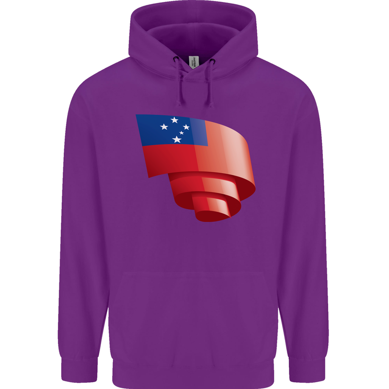 Curled Samoa Flag Samoan Day Football Childrens Kids Hoodie Purple