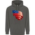 Curled Samoa Flag Samoan Day Football Childrens Kids Hoodie Storm Grey