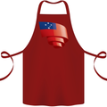 Curled Samoa Flag Samoan Day Football Cotton Apron 100% Organic Maroon