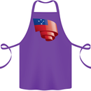 Curled Samoa Flag Samoan Day Football Cotton Apron 100% Organic Purple